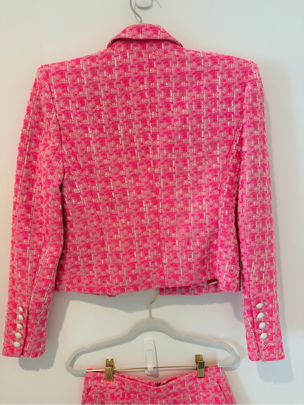L'AGENCE Matching Set- Pink Tweed Blazer (NWT- Size 2) + Shorts (NWOT- Size 2) - Picture 10 of 16